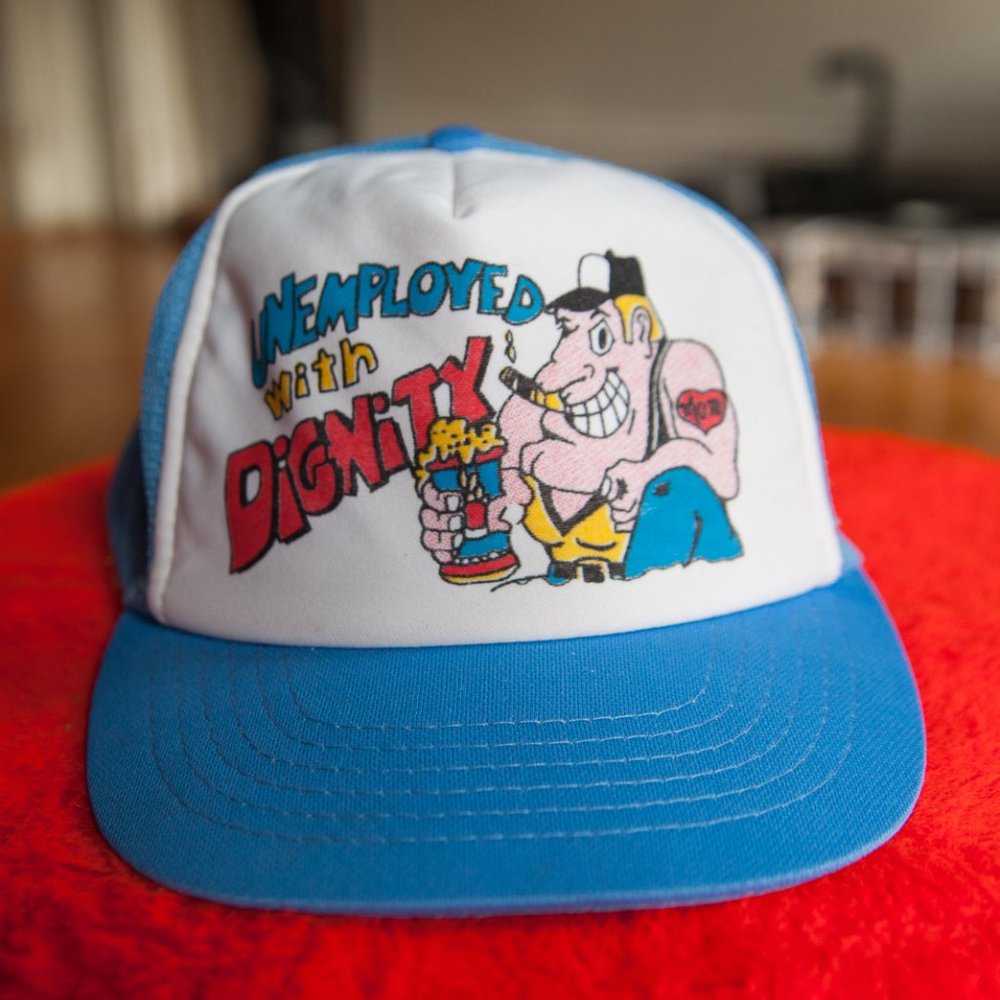 Vintage Unemployed with Dignity Snapback Hat